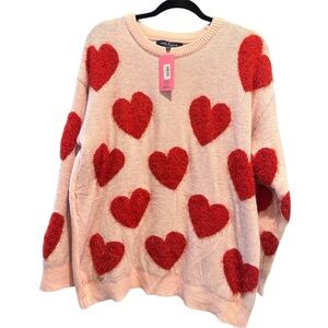 Simply Southern Pink Sweater with Red Heart Motif